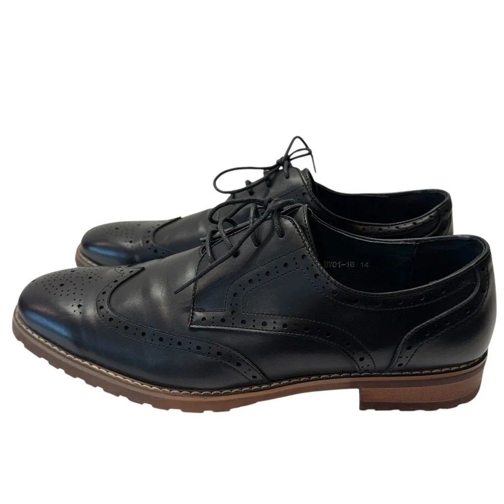UV‎ Signature Black Label Leather Wingtip Oxford Dress Shoes Mens Size 14 #Shoes